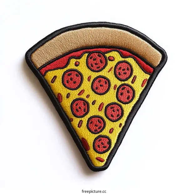 Delicious Pizza Slice Illustration Patch
