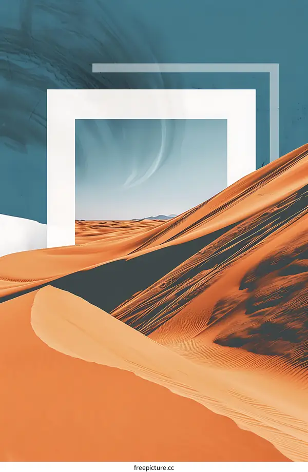 Abstract Desert Landscape With White Frame