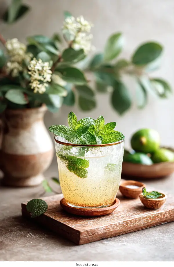 Refreshing Summer Drink with Mint and Lime