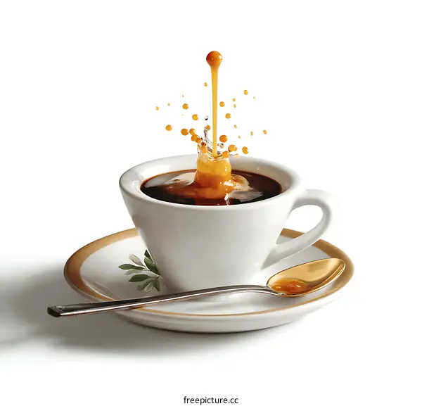 Coffee Splash in a Delicate Cup