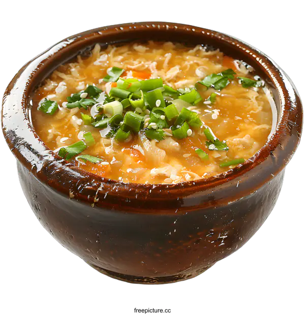 [Transparent Background PNG]Steaming bowl of egg drop soup