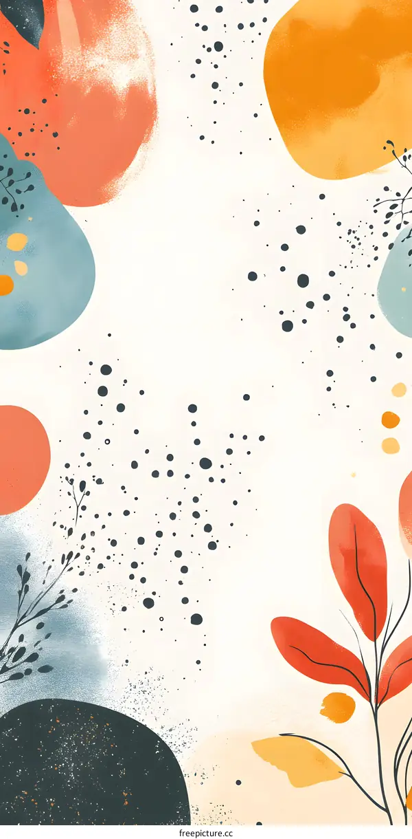 Abstract  Background with Colorful Shapes and Dots