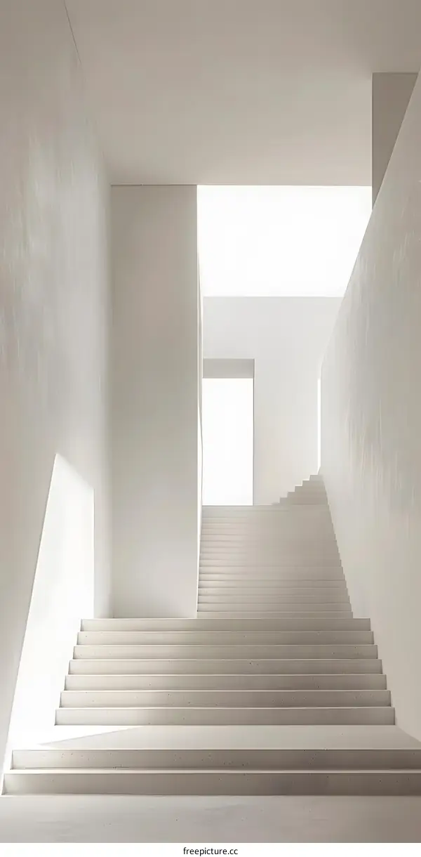 Modern White Concrete Staircase Architecture