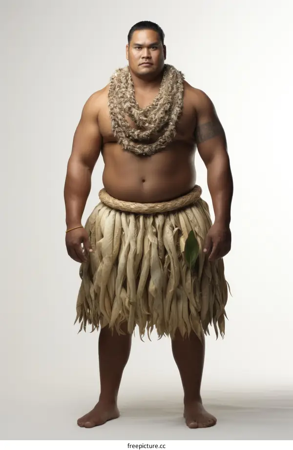 Polynesian man wearing traditional clothing