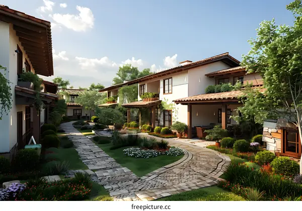 Courtyard of a Spanish style house