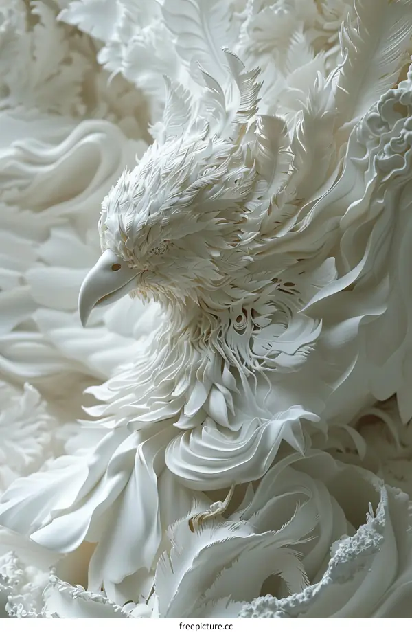 Elegant Paper Phoenix Sculpture