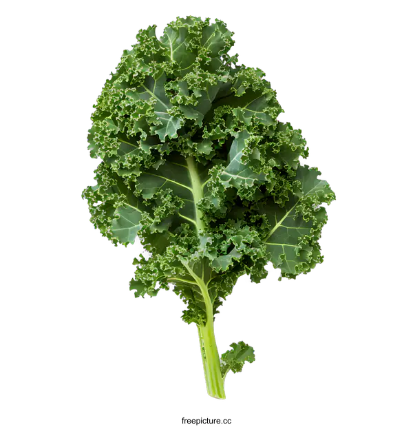 [Transparent Background PNG]Green Kale Leaf on a White Background