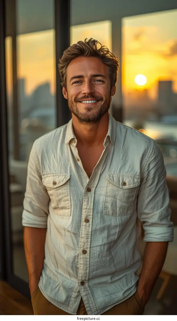 Portrait of a handsome young man smiling