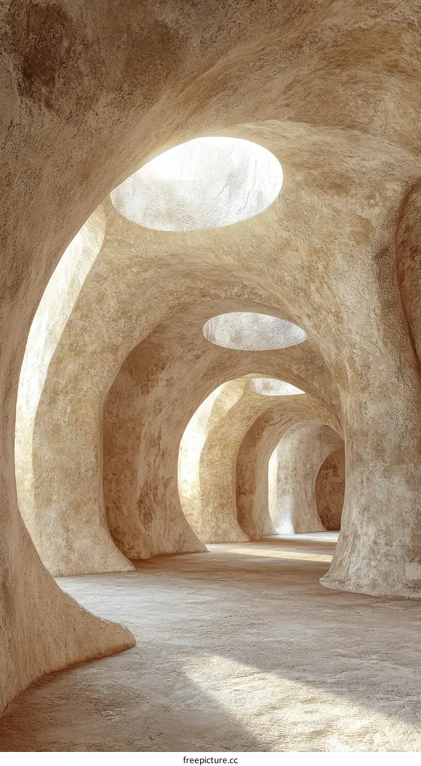 Abstract Architectural Concrete Tunnel Pathway