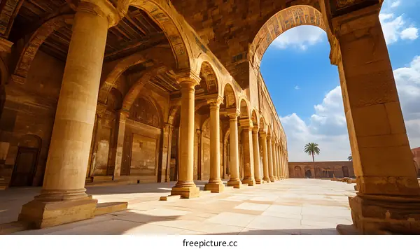 Ancient Architectural Design of Arched Colonnade in Egypt