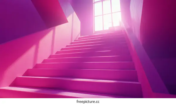 Abstract Pink Staircase Interior Design
