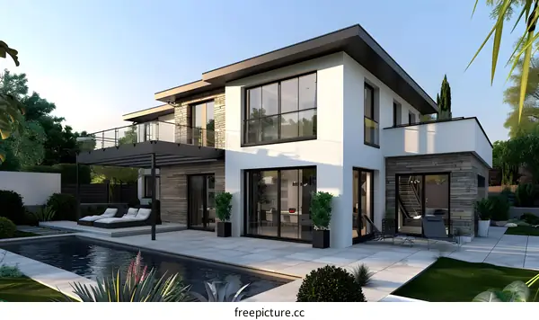 Modern house with swimming pool