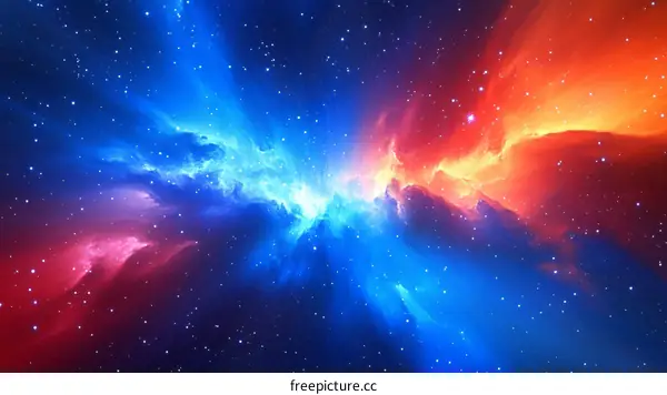 Colorful Nebula in the Deep Space