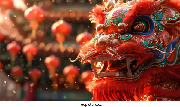 Traditional Lion Dance for Lantern Festival