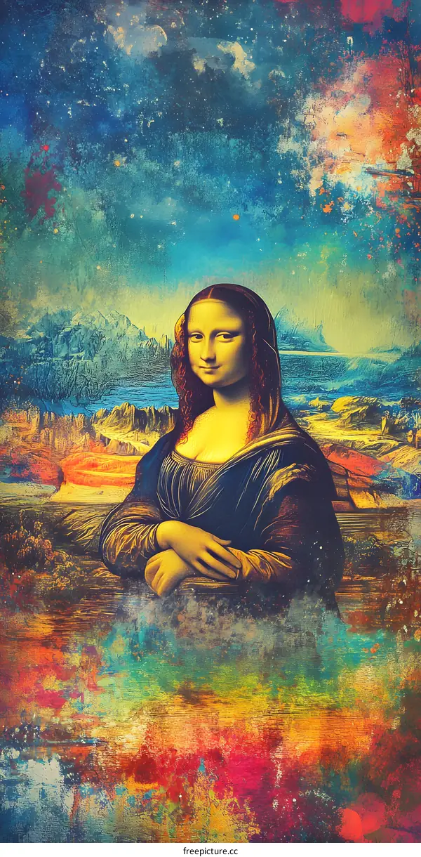 Mona Lisa in a Starry Night Sky