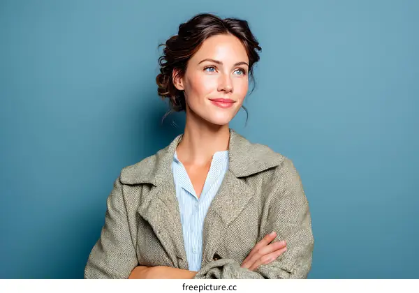 Confident Woman in a Beige Trench Coat