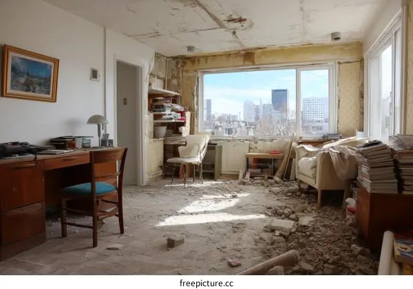 Renovation Interior View of a Room Under Construction