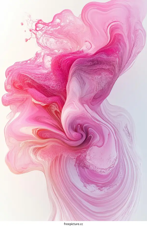Abstract Pink Liquid Flow Art
