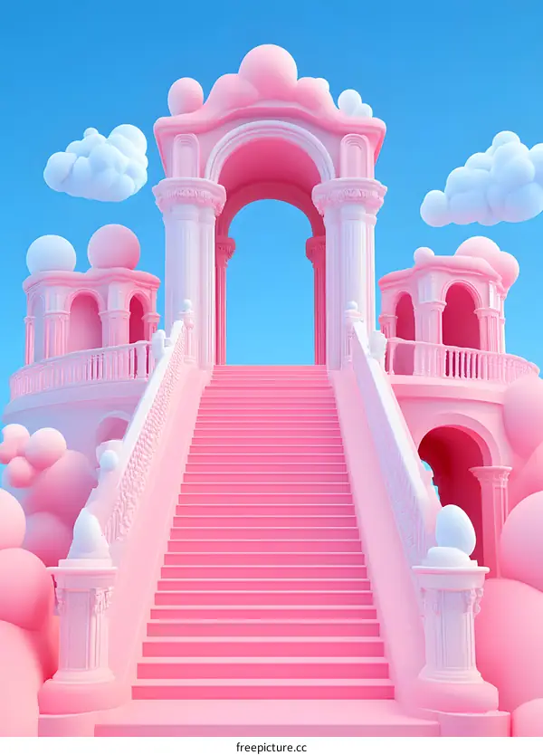 Pink Stairway to Heaven  Illustration
