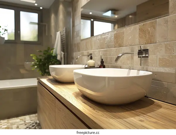 Modern Bathroom Vanity with Double Sinks