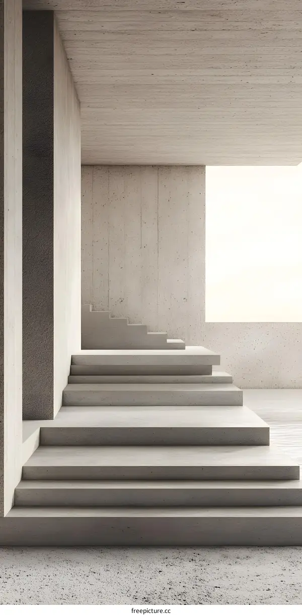 Minimalist Concrete Staircase Architecture Design