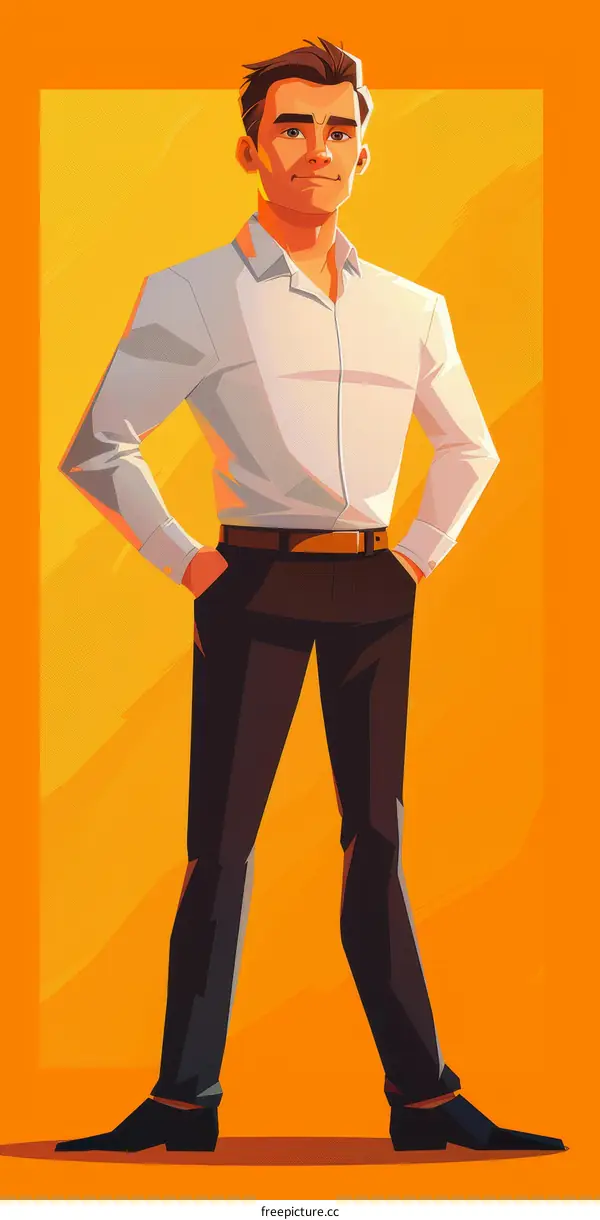 Confident businessman standing with hands in pockets