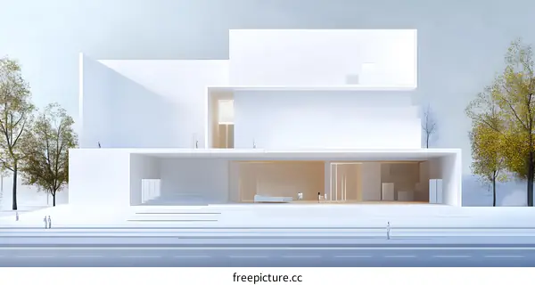 Modern White Building Exterior Architecture Design