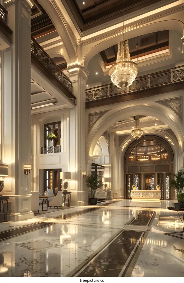 Grand hotel lobby