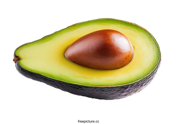 [Transparent Background PNG]Closeup of Fresh Avocado Half