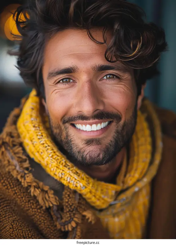 Close up portrait of a man with a charming smile