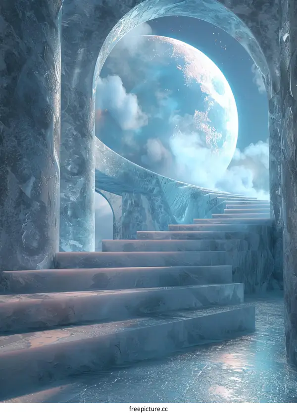 Ice Stairway to the Moon