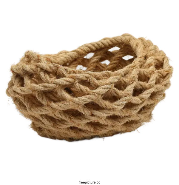 [Transparent Background PNG]Handcrafted Natural Fiber Basket