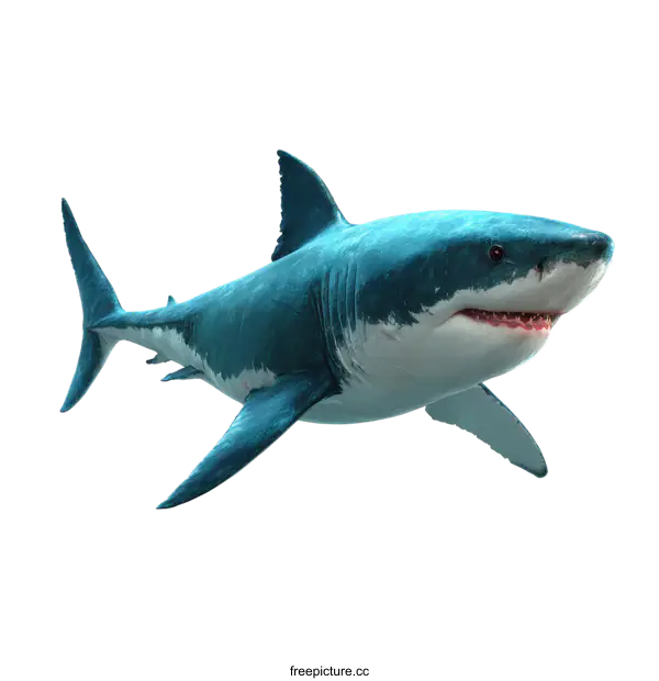 [Transparent Background PNG]Great White Shark Illustration Isolated on White Background