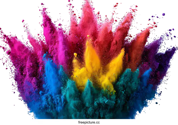 [Transparent Background PNG]Colorful Powder Explosion Abstract Art