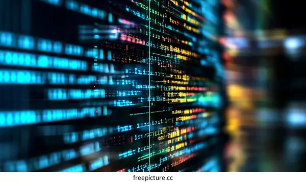 Abstract Colorful Code Lines