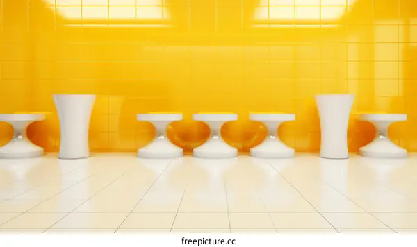 Futuristic White Pedestals in a Modern Interior