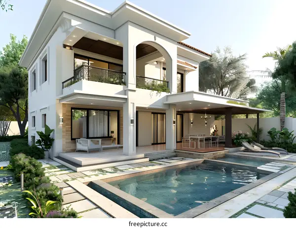 A Modern House with Pool