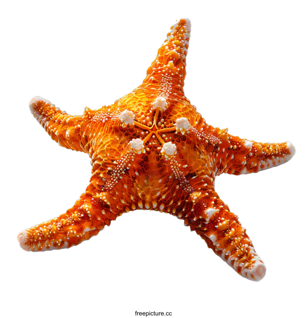 [Transparent Background PNG]Orange Starfish on White Background