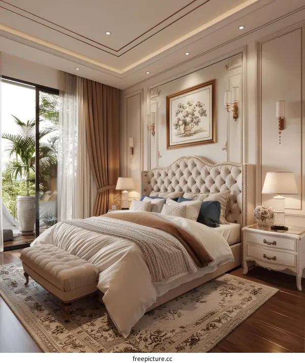Elegant Beige Bedroom Interior Design