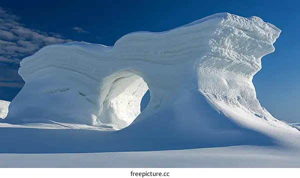 Majestic Ice Arch in Arctic Landscape
