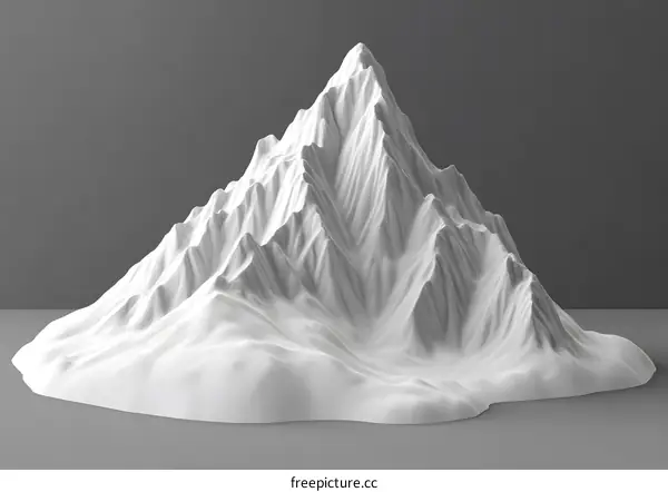 White Mountain Minimalist 3D Model Abstract Sculpture