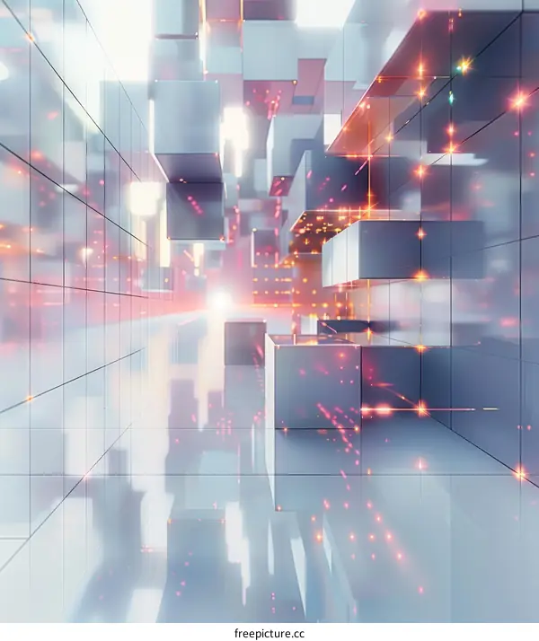 Futuristic Cityscape: Glass and Metal Skyscrapers