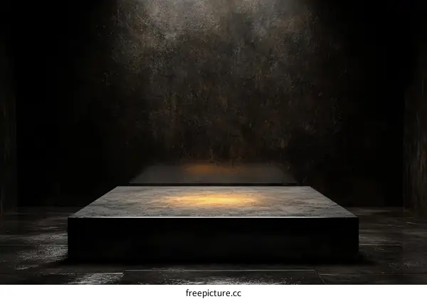 Dark Concrete Podium Display Abstract Scene