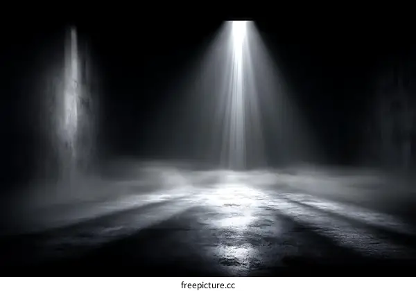 Spotlight on a Grungy Concrete Space