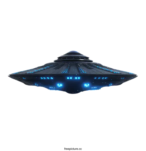 [Transparent Background PNG]Mysterious Flying Saucer in Outer Space