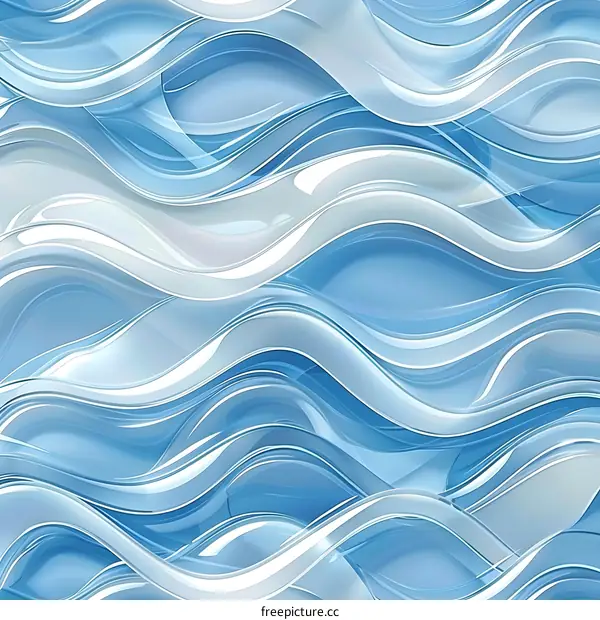 Blue and white abstract waves background