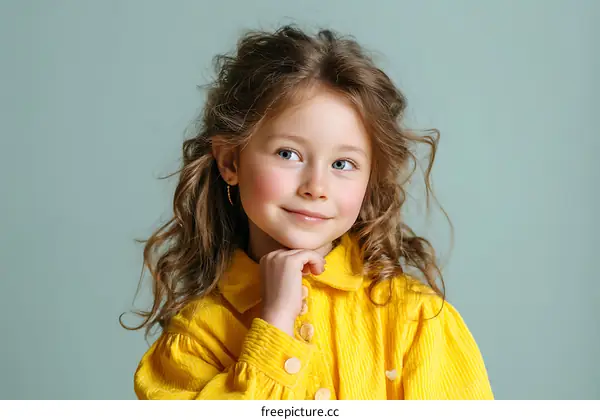 Portrait of a Young Girl in Yellow Outfit