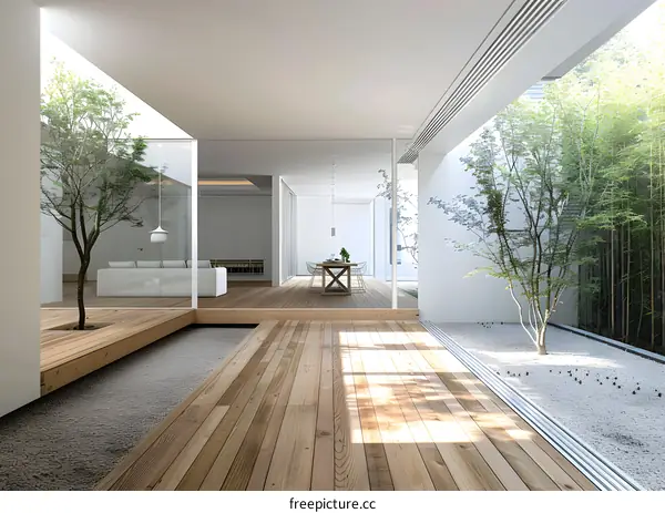 Modern Minimalist Home Design with a Zen Garden