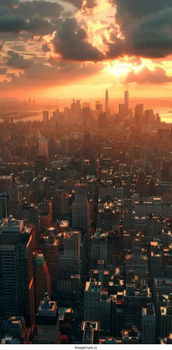 New York City Skyline at Sunset