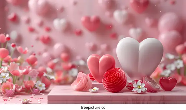 Pink Love and Flowers